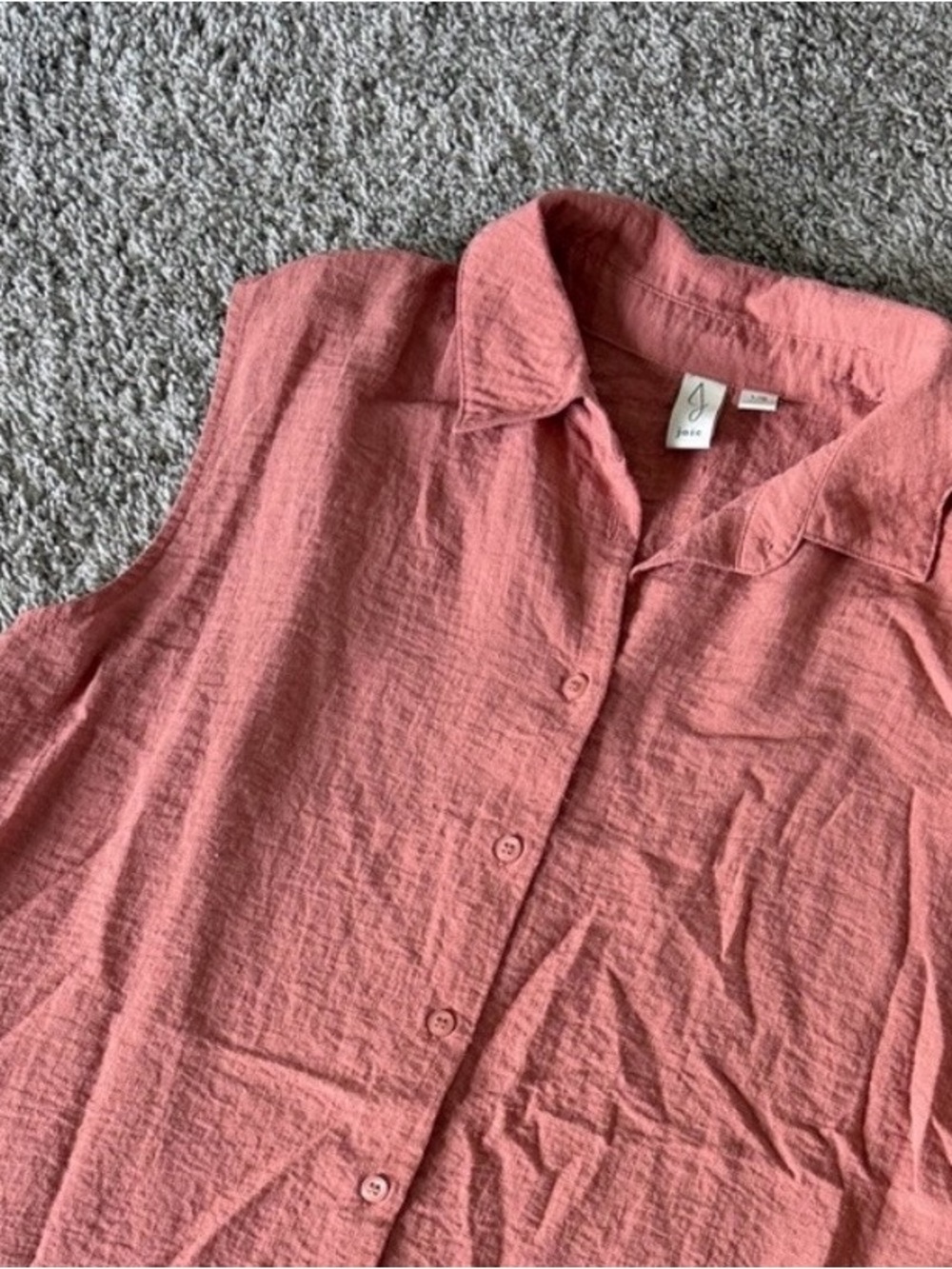 Joie Coral Sleeveless Button-Up Top